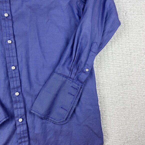 Thomas Pink Prestige Dress Shirt 17-35 Blue / Purple Crossed line French Cuffs * - Picture 6 of 16
